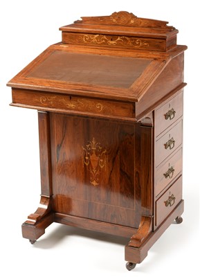 Lot 780 - A Victorian rosewood davenport