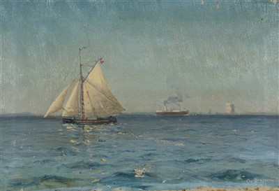 Lot 593 - Christian Benjamin Olsen - oil.