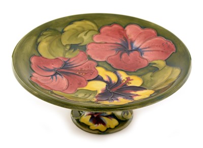 Lot 1530 - Moorcroft Hibiscus pattern tazza