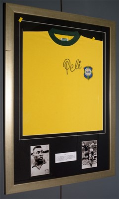 Lot 1547 - A facsimile Brazil International football shirt.