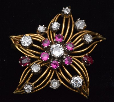 Lot 80 - Ruby and diamond brooch