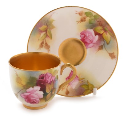 Lot 569 - Royal Worcester coffee cups and saucers.