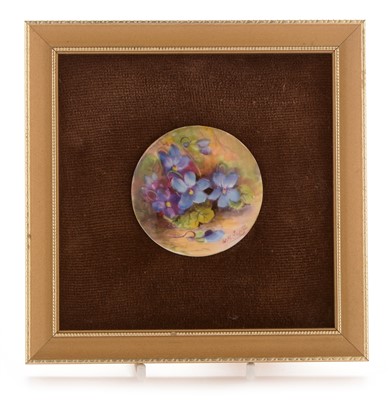 Lot 571 - Miniature Worcester plaque by W H Austin