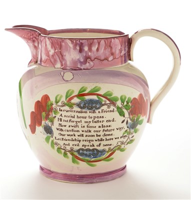 Lot 313 - A Sunderland lustre commemorative jug.
