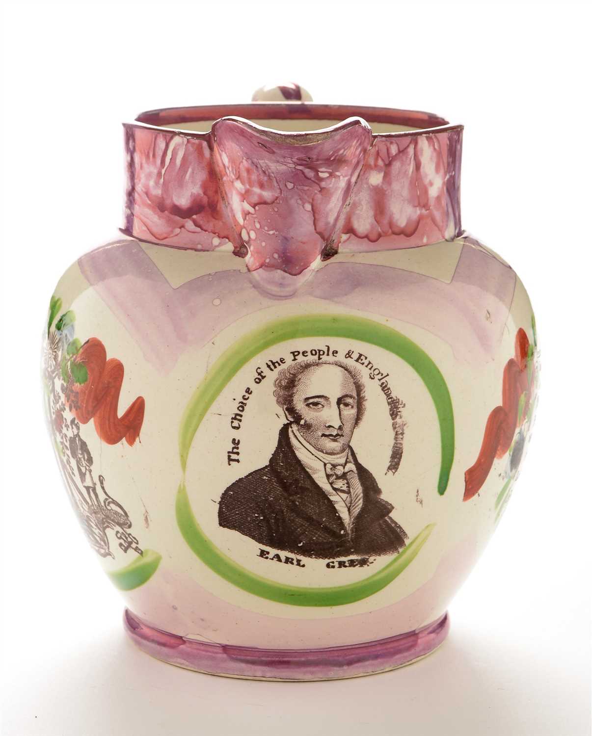 Lot 313 - A Sunderland lustre commemorative jug.