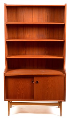 Lot 1595 - A Danish 1960's teak wall unit.