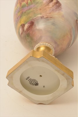 Lot 552 - Royal Worcester ovoid vase painted with cattle by E. Townsend