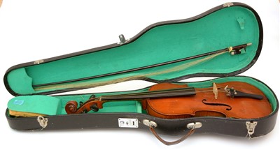 Lot 127 - Violin, bow and case