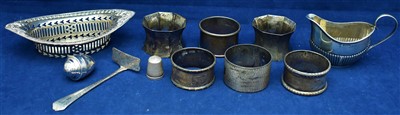 Lot 99 - Silver cream jug and other items