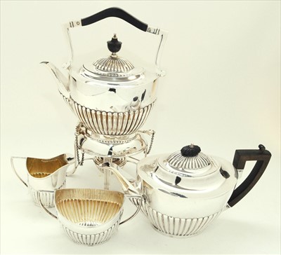 Lot 274 - Four piece silver tea service