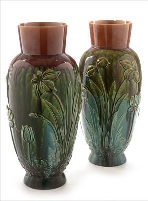 Lot 519 - Pair Linthorpe vases