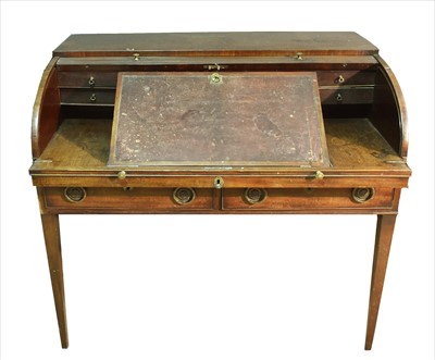 Lot 438 - George III cylinder bureau.