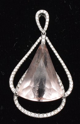 Lot 151 - Morganite and diamond pendant