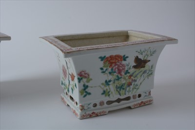 Lot 469 - Pair of Chinese Famille Rose jardinieres.
