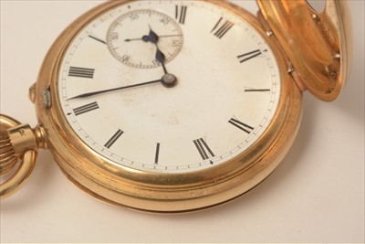 Lot 33 - 18ct gold half hunter pocket watch