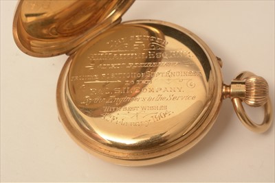 Lot 33 - 18ct gold half hunter pocket watch