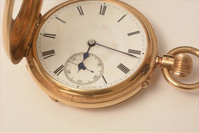 Lot 33 - 18ct gold half hunter pocket watch