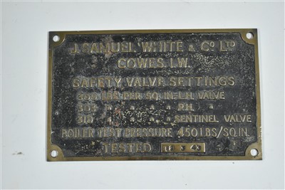 Lot 1451 - Boiler pressure test plate.