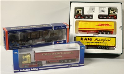 Lot 1291 - Corgi die-cast 'Haigh Transport' set; and two trucks.
