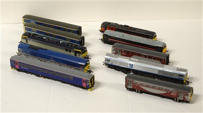 Lot 1387 - 00-gauge diesel and electric locomotives and rail cars by Hornby.
