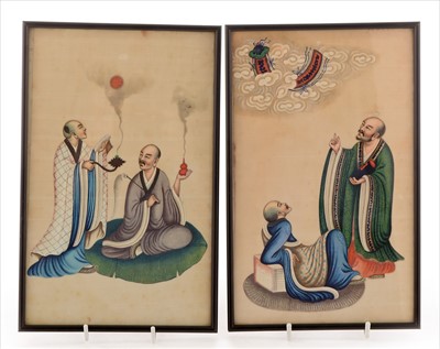 Lot 488 - A Pair of Chinese pith paper watercolours