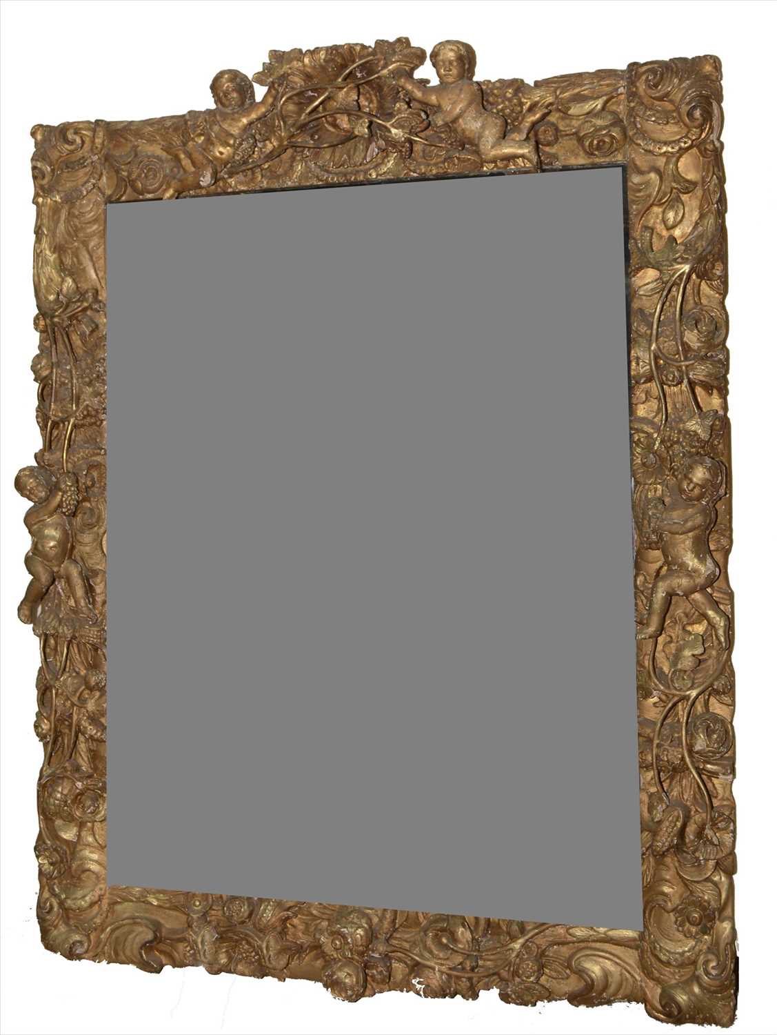 Lot 1034 - A Baroque style giltwood wall mirror