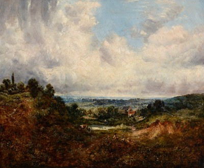 Lot 383 - Manner of John Constable - oil.