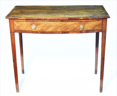 Lot 1008 - A George III mahogany and banded bowfront side table