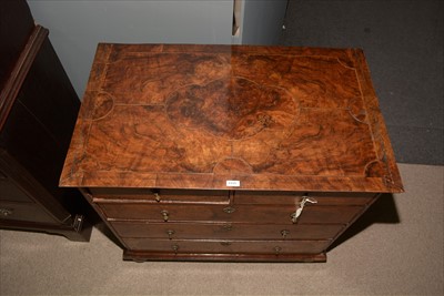 Lot 1115 - A William & Mary walnut and seaweed marquetry decorated chest