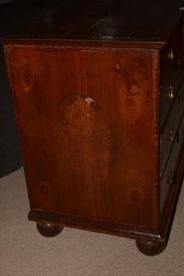 Lot 1115 - A William & Mary walnut and seaweed marquetry decorated chest