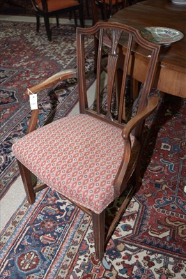 Lot 1185 - A set of ten George III and later mahogany dining chairs.