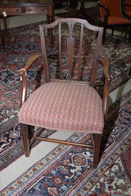 Lot 1185 - A set of ten George III and later mahogany dining chairs.