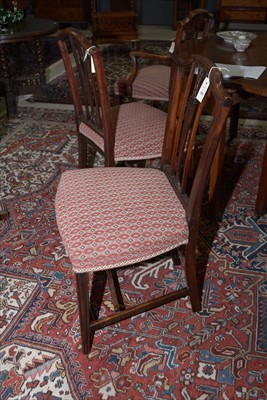 Lot 1185 - A set of ten George III and later mahogany dining chairs.