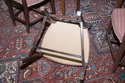 Lot 1185 - A set of ten George III and later mahogany dining chairs.