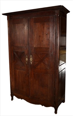 Lot 1012 - An 18th Century French Provincial oak armoire.