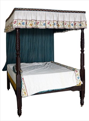 Lot 1013 - A carved mahogany tester bed.