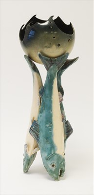 Lot 907 - Studio Pottery fish centrepiece