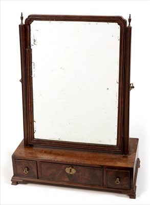 Lot 1017 - A Georgian mahogany swing framed toilet mirror.