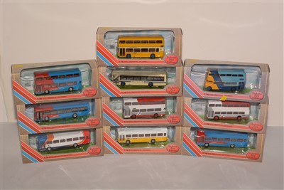 Lot 1337 - Die-cast model buses by Exclusive First Editions.