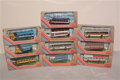 Lot 1338 - Die-cast model buses by Exclusive First Editions.