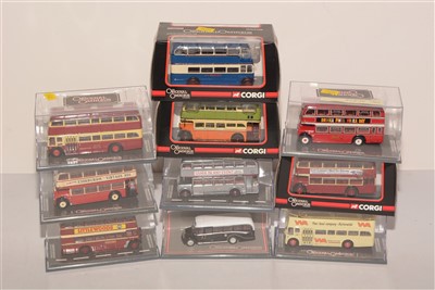 Lot 1344 - Die-cast model buses by Corgi from the 'Original Omnibus' range.