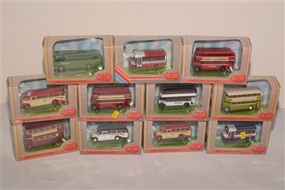 Lot 1350 - Die-cast model buses by Exclusive First Editions.