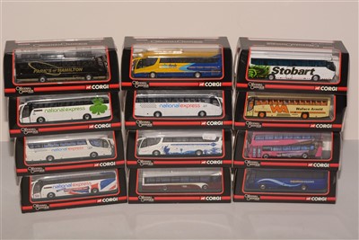 Lot 1353 - Die-cast model buses by Corgi from the 'Original Omnibus' range.