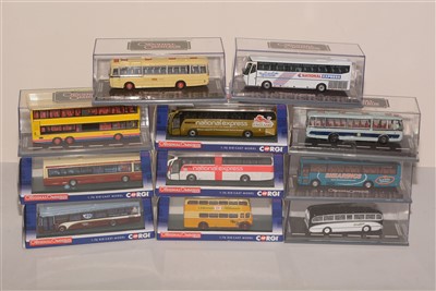 Lot 1354 - Die-cast model buses by Corgi from the 'Original Omnibus' range.