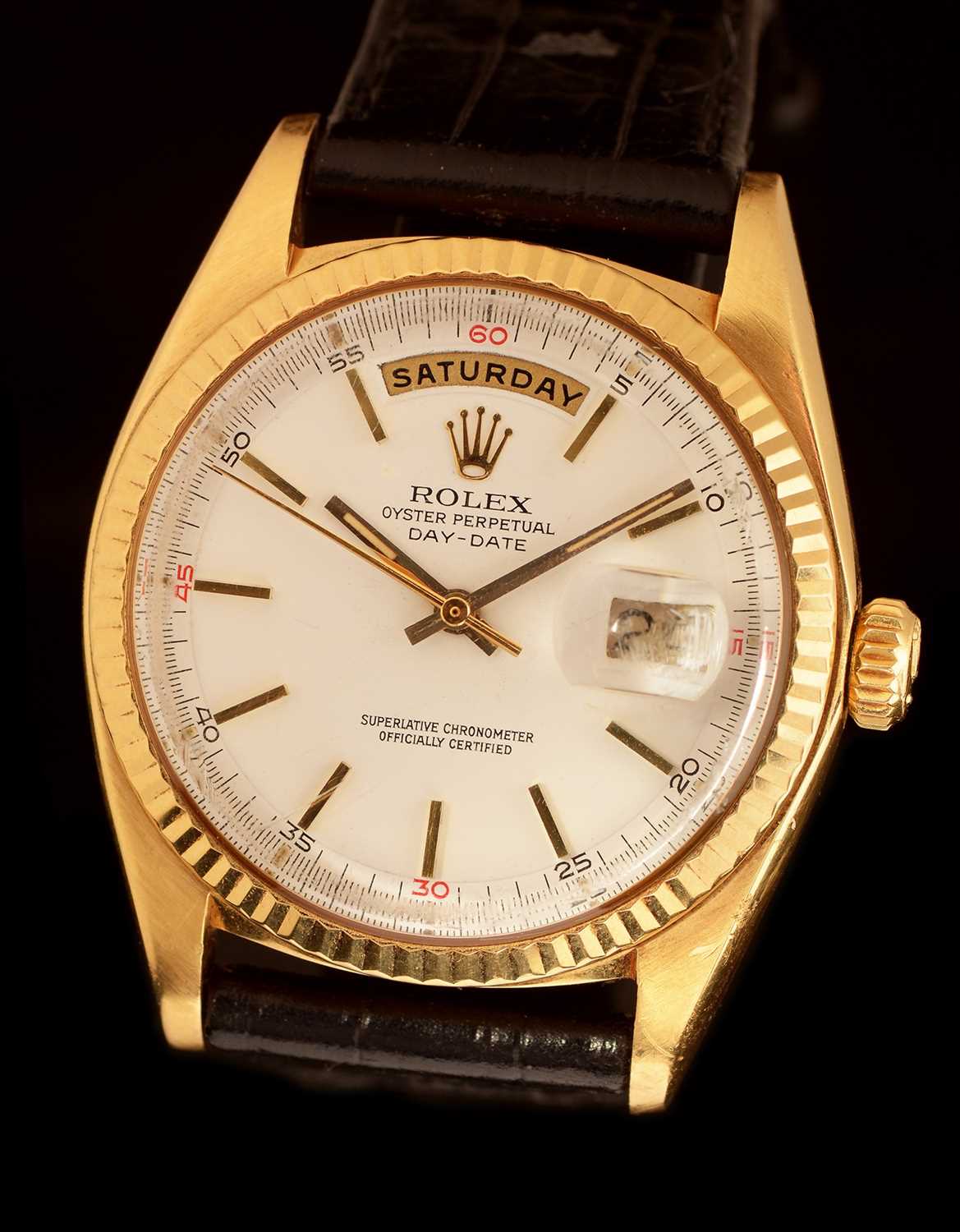 Lot 45 - Rolex Oyster Perpetual Day Date: an 18 carat yellow gold gentleman's wristwatch