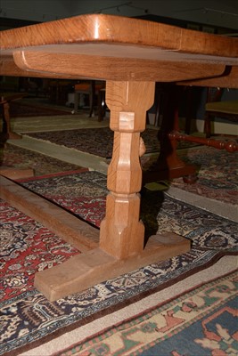 Lot 1146 - Mouseman: a Robert Thompson of Kilburn oak refectory table.