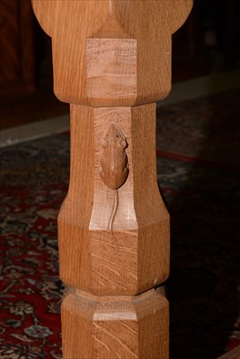 Lot 1146 - Mouseman: a Robert Thompson of Kilburn oak refectory table.