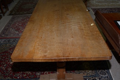Lot 1146 - Mouseman: a Robert Thompson of Kilburn oak refectory table.