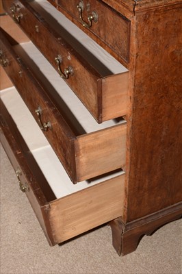 Lot 1213 - A George III burr walnut chest of drawers