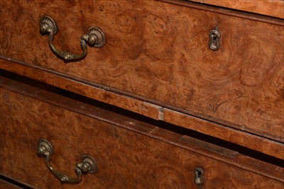 Lot 1213 - A George III burr walnut chest of drawers